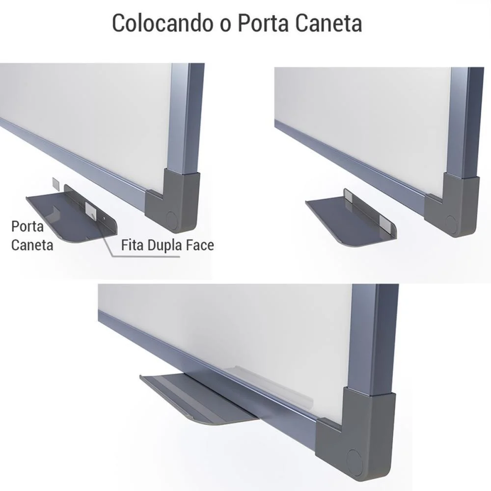 Quadro Branco Moldura Aluminio 060X040Cm Uv Soft Stalo (Pct.c/02) - imagem 4