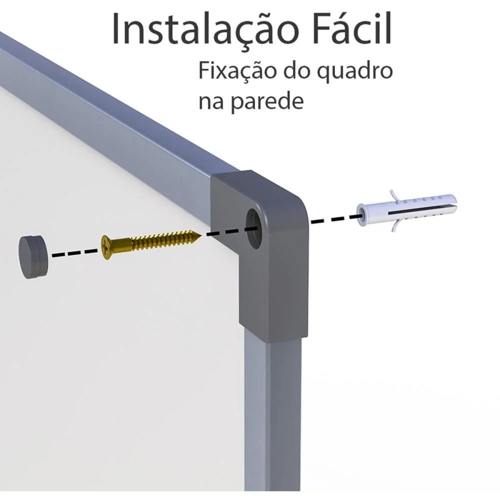Quadro Branco Moldura Aluminio 060X040Cm Uv Soft Stalo (Pct.c/02) - imagem 5