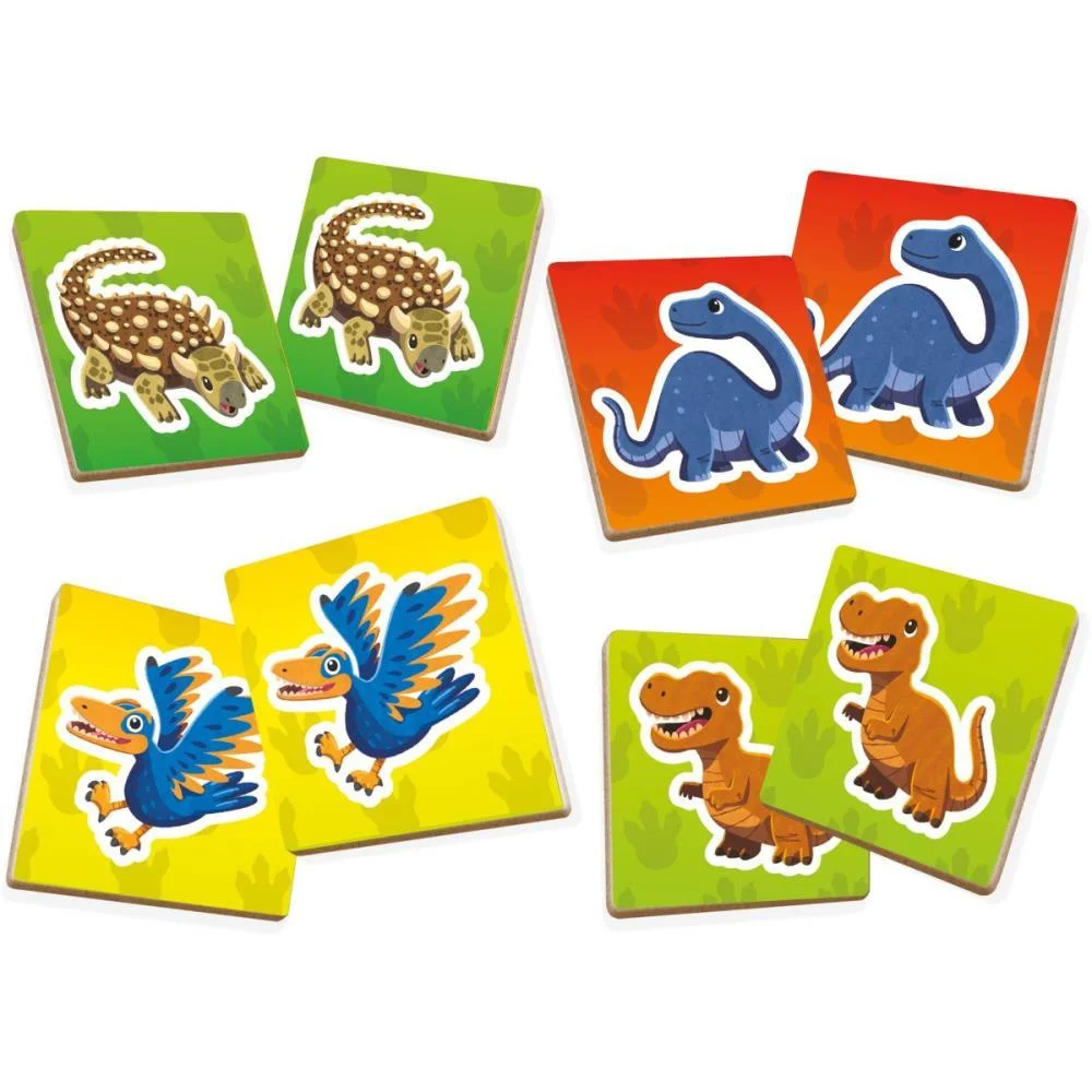 Jogo Da Memoria Em Madeira Dinossauros 24Pcs Brinc. De Crianca - imagem 4