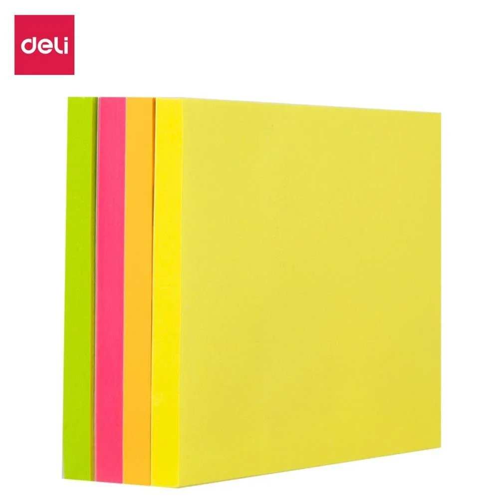 Bloco De Recado Autoadesivo 76X76Mm Fluorescente 4X100Fls Deli - imagem 2