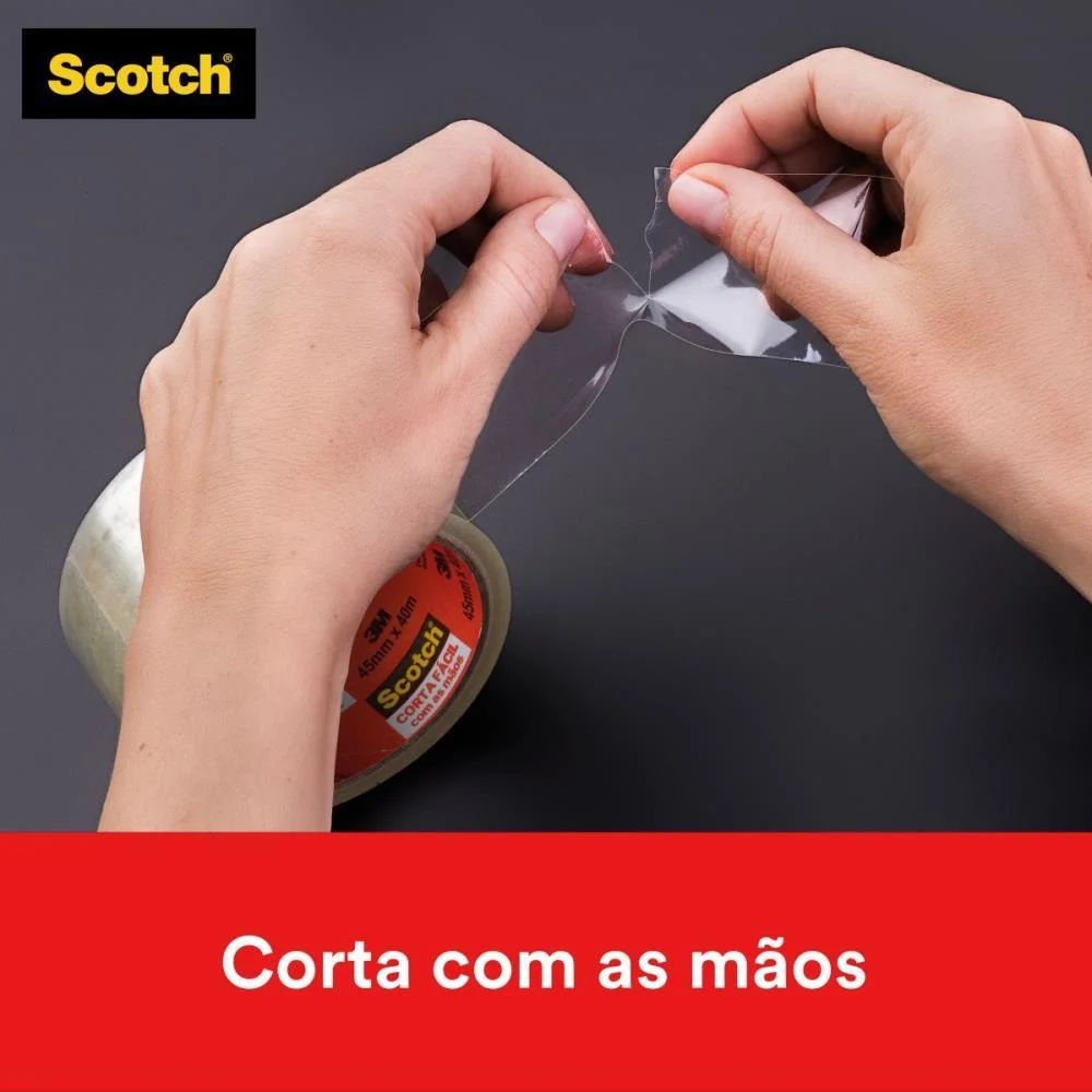 Fita Para Empacotamento Scotch Corta Facil 45Mmx40M Tr 3M - imagem 4