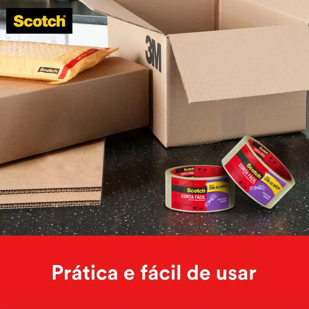 Fita Para Empacotamento Scotch Corta Facil 45Mmx40M Tr 3M - imagem 5
