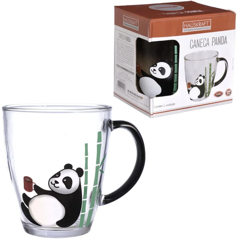 Copo De Vidro Caneca Panda 365Ml Western - imagem 4
