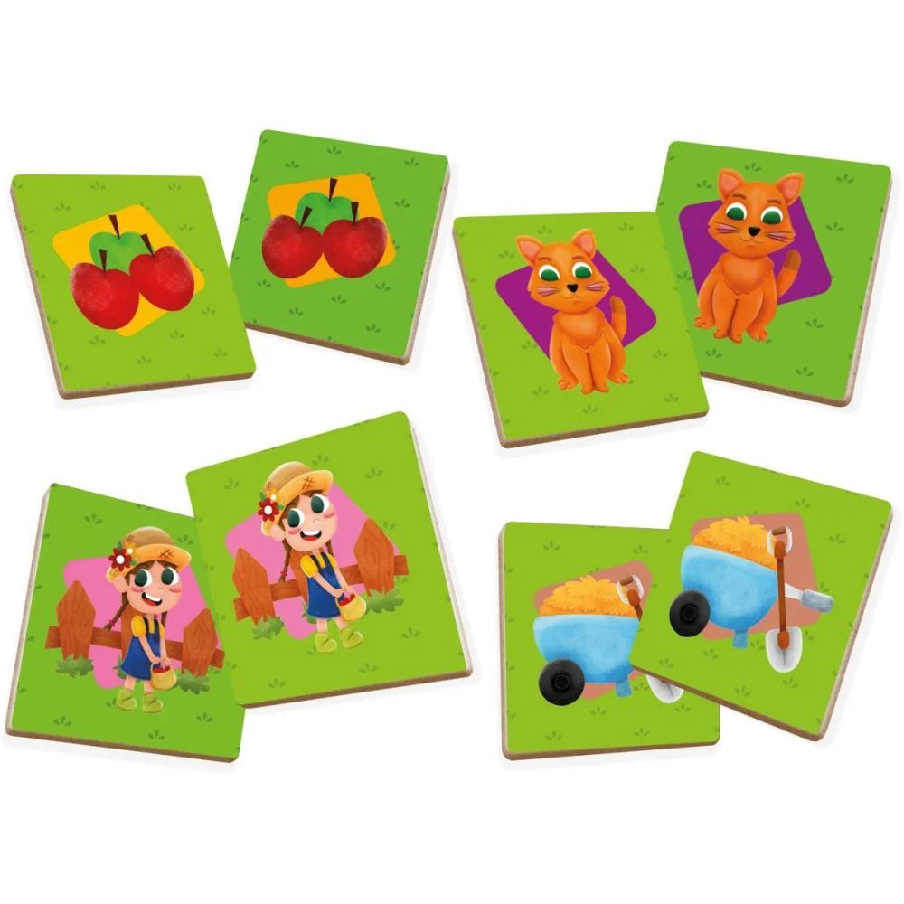 Jogo Da Memoria Em Madeira Vida Na Fazenda 24Pcs Brinc. De Crianca - imagem 4