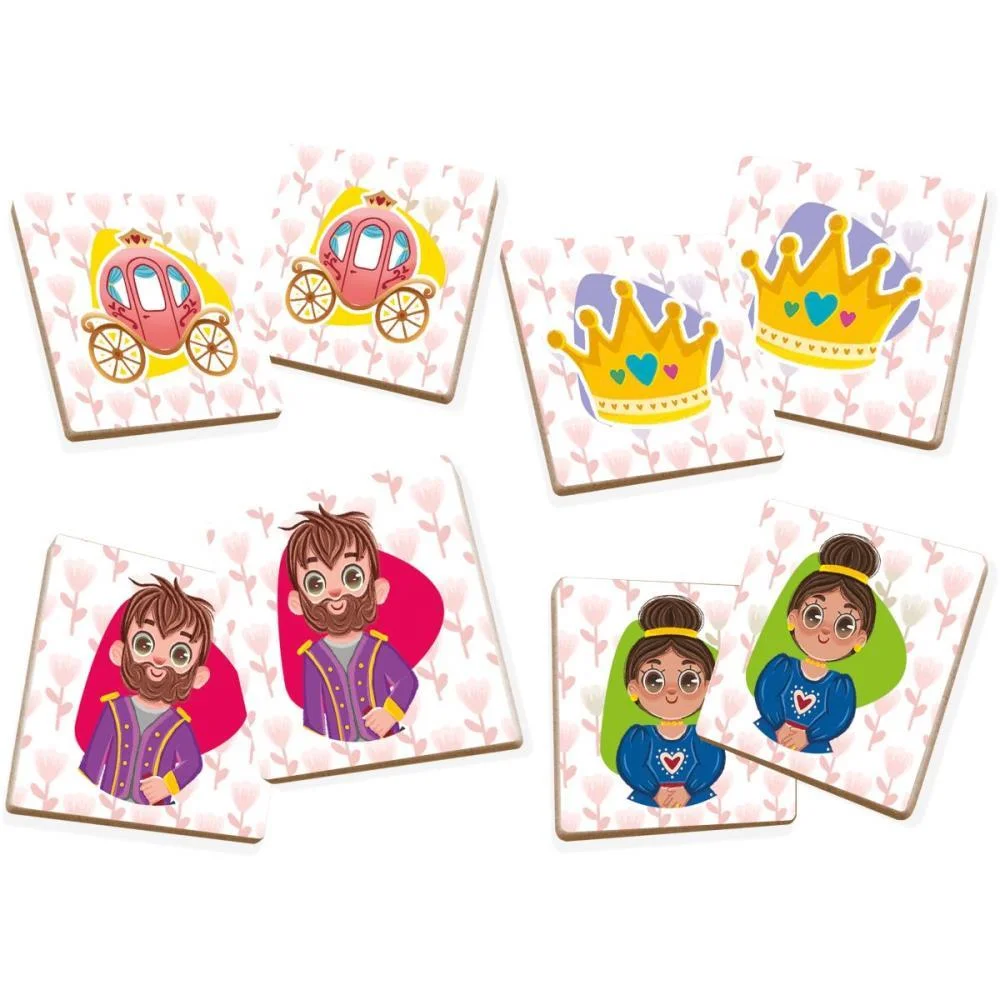 Jogo Da Memoria Em Madeira Reino Encantado 24Pcs Brinc. De Crianca - imagem 4