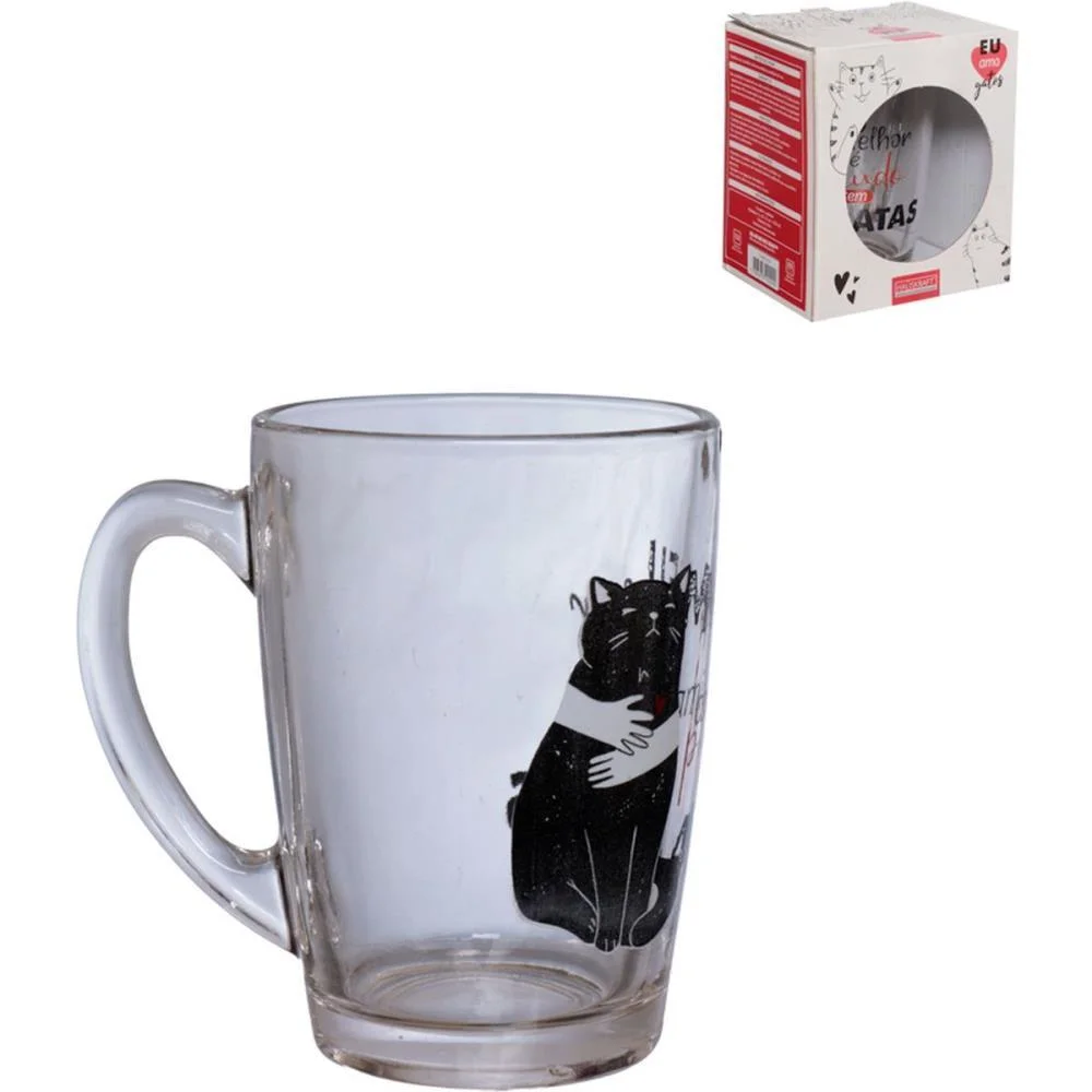 Caneca De Vidro Meu Amigo Gato 320Ml Western - imagem 3