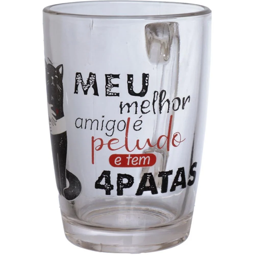 Caneca De Vidro Meu Amigo Gato 320Ml Western - imagem 4