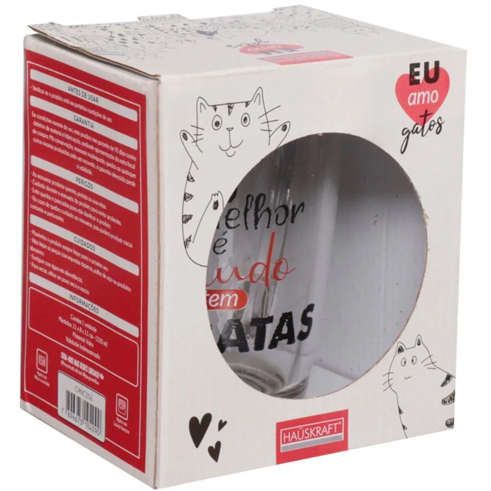 Caneca De Vidro Meu Amigo Gato 320Ml Western - imagem 5