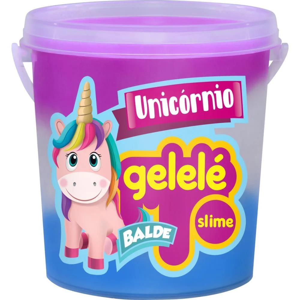 Slime Gelelé Balde Unicornio 457G Doce Brinquedo (Dp.c/12) - imagem 4