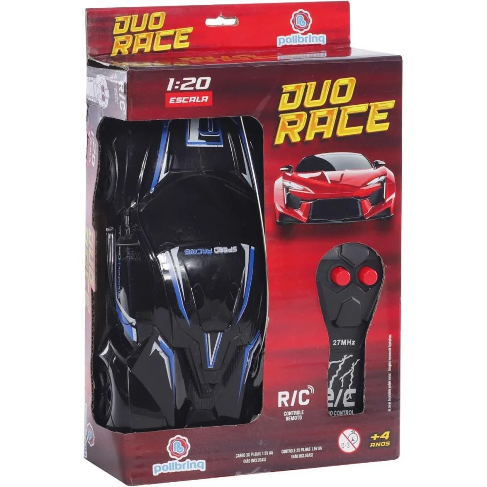 Carrinho Controle Remoto Duo Race 1:20 2Funcoes Polibrinq (Unidade) - imagem 6