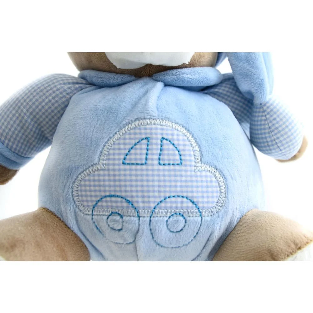 Pelucia Urso Nino Azul Bebe 22Cm Zip (Unidade) - imagem 3
