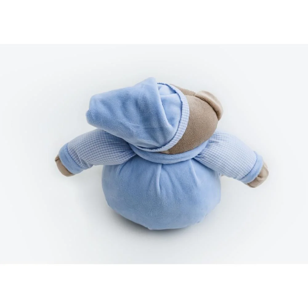 Pelucia Urso Nino Azul Bebe 22Cm Zip (Unidade) - imagem 6