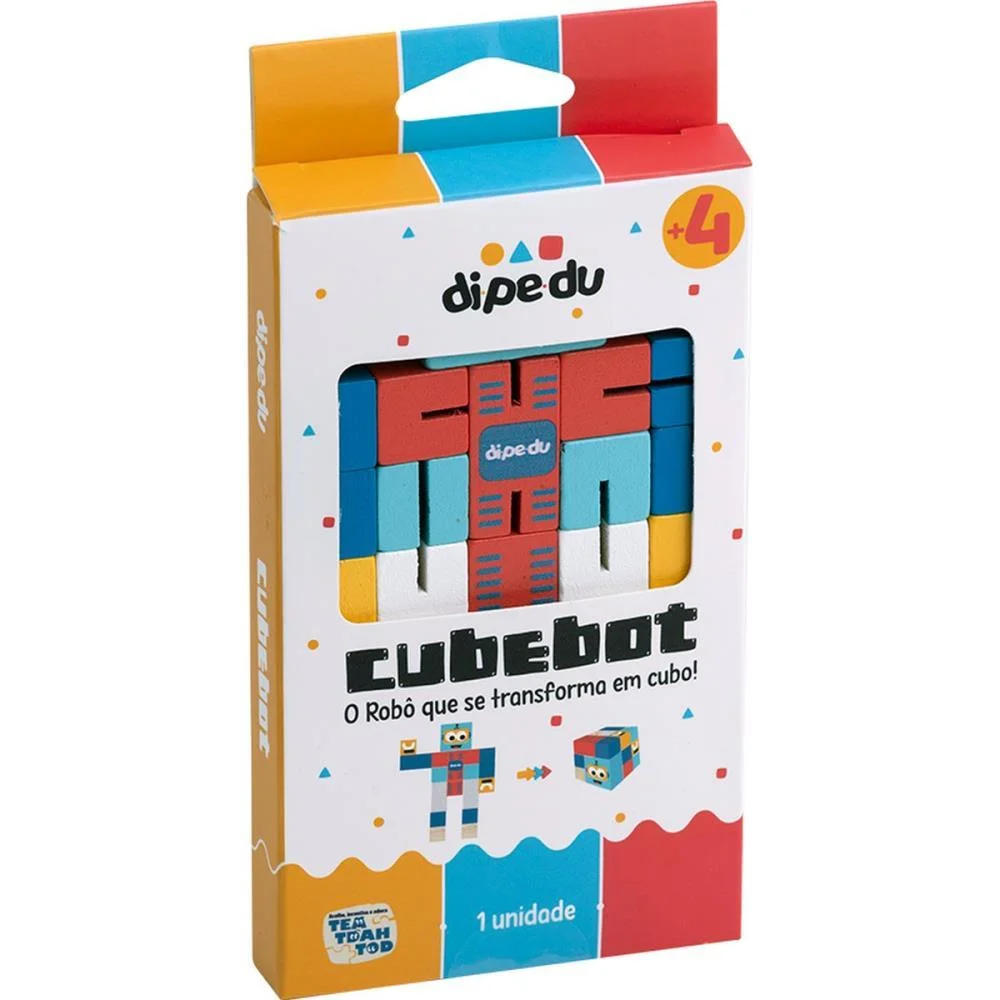 Brinquedo Pedagogico Madeira Dipedu Cubebot Brw (Unidade) - imagem 2