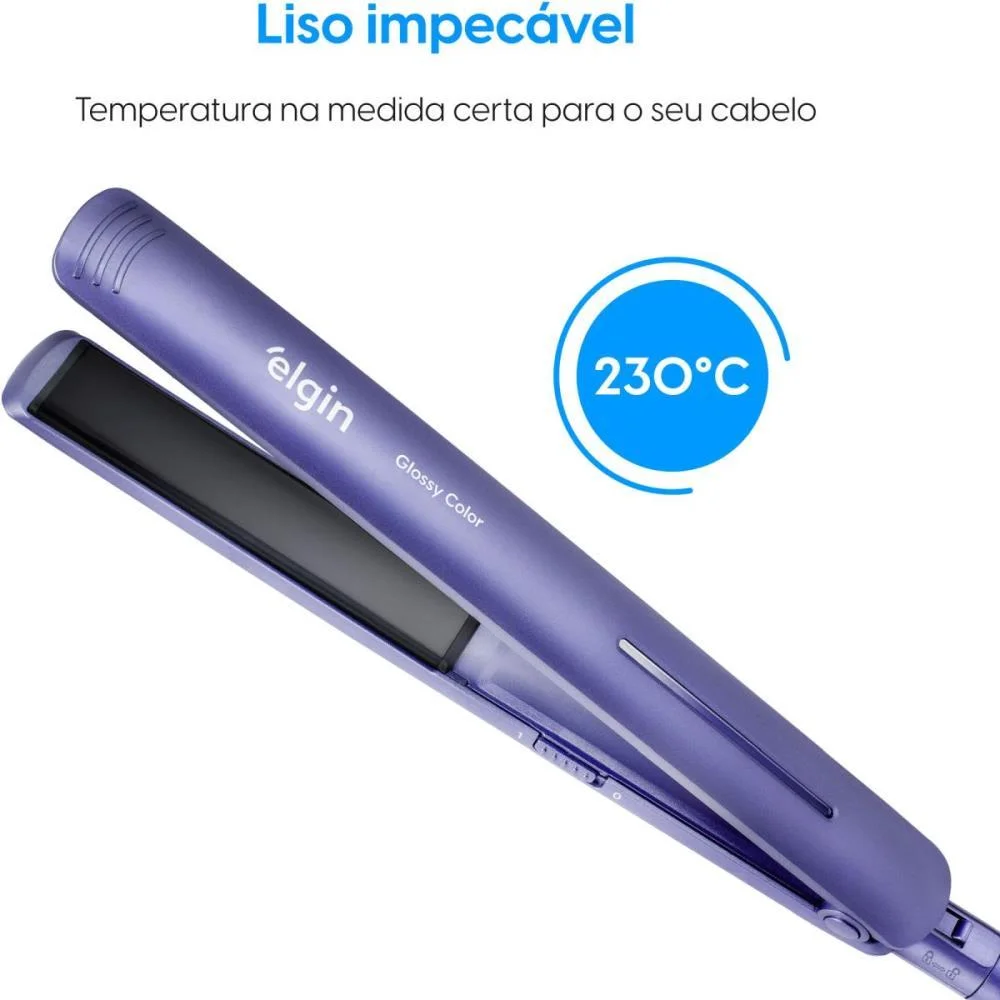 Chapinha Alisadora Glossy Color Bivolt Elgin (Unidade) - imagem 3