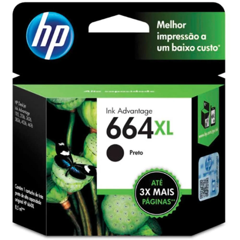 Cartucho Original Hp 664Xl Preto Ink Advantage Hp (Unidade) - imagem 3