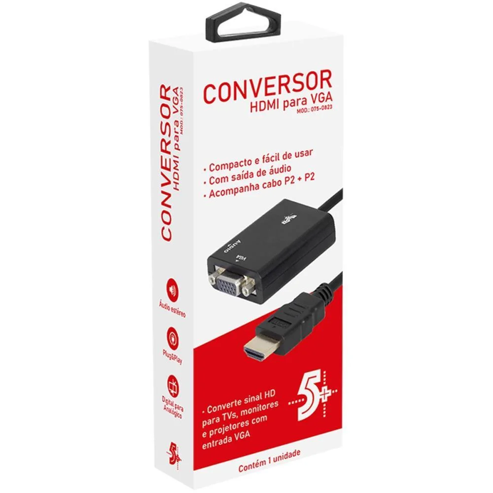 Acessorio De Tecnologia Conversor Hdmi P/Vga Saida R/L Santana Centro (Unidade) - imagem 5