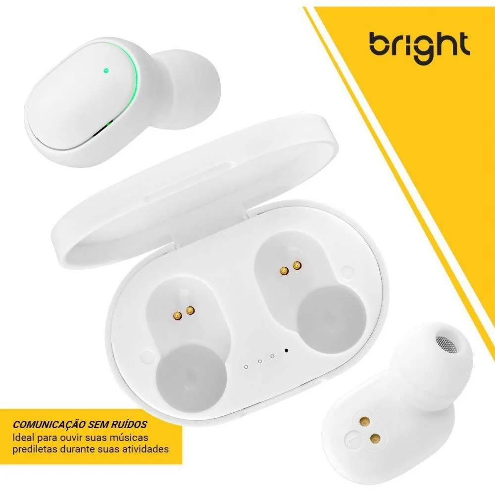 Fone De Ouvido Bluetooth Max Sound Branco Bright (Unidade) - imagem 6