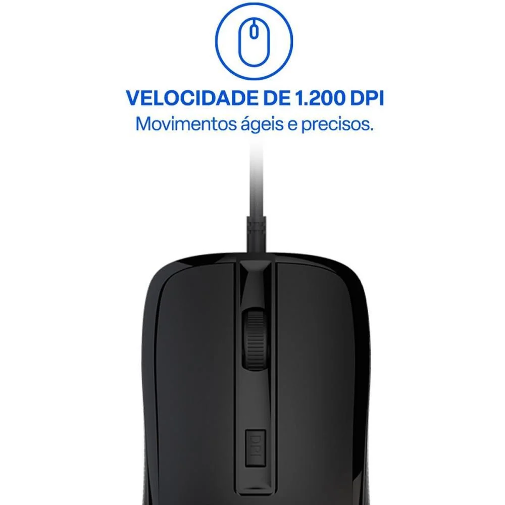 Mouse Optico Usb 2400Dpi 4Otoes Preto Multi (Unidade) - imagem 7