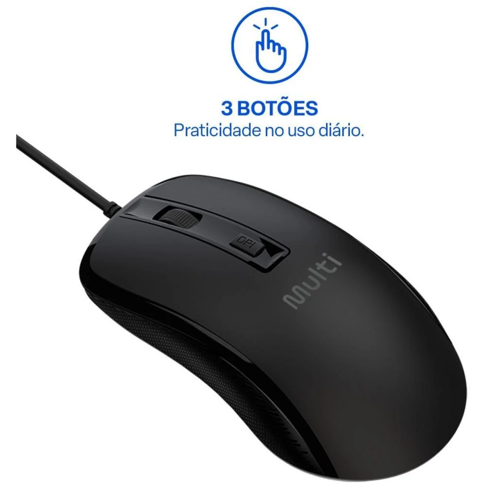 Mouse Optico Usb 2400Dpi 4Otoes Preto Multi (Unidade) - imagem 9