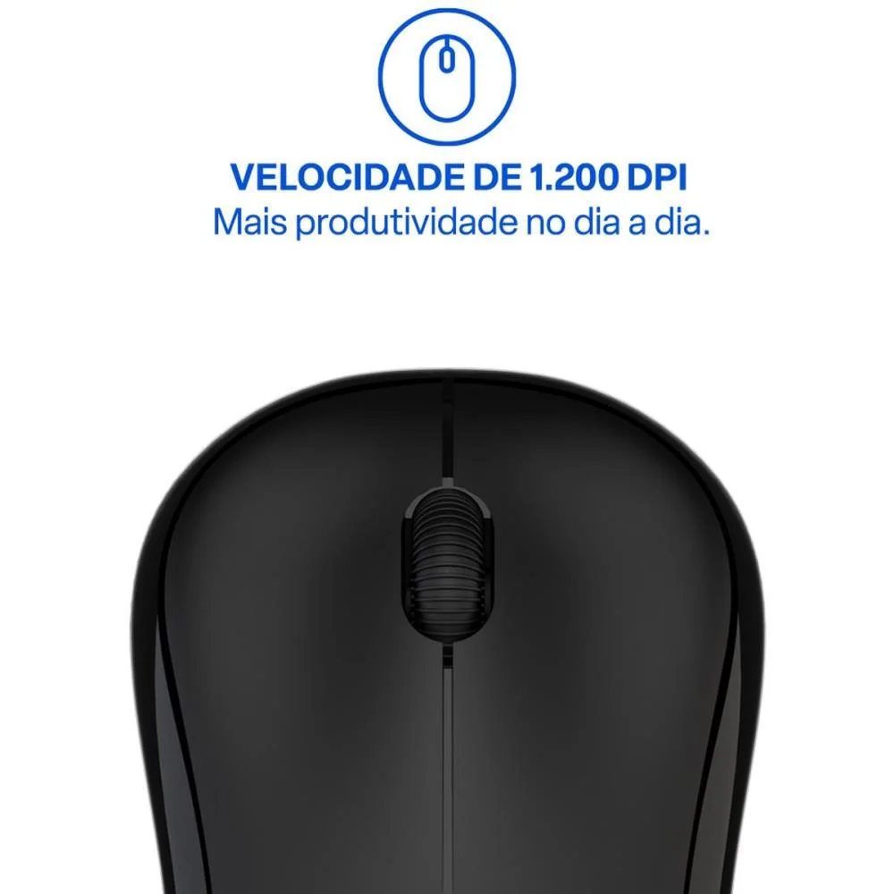 Mouse Optico Sem Fio 1200Dpi 2.4Ghz Preto Multi (Unidade) - imagem 5