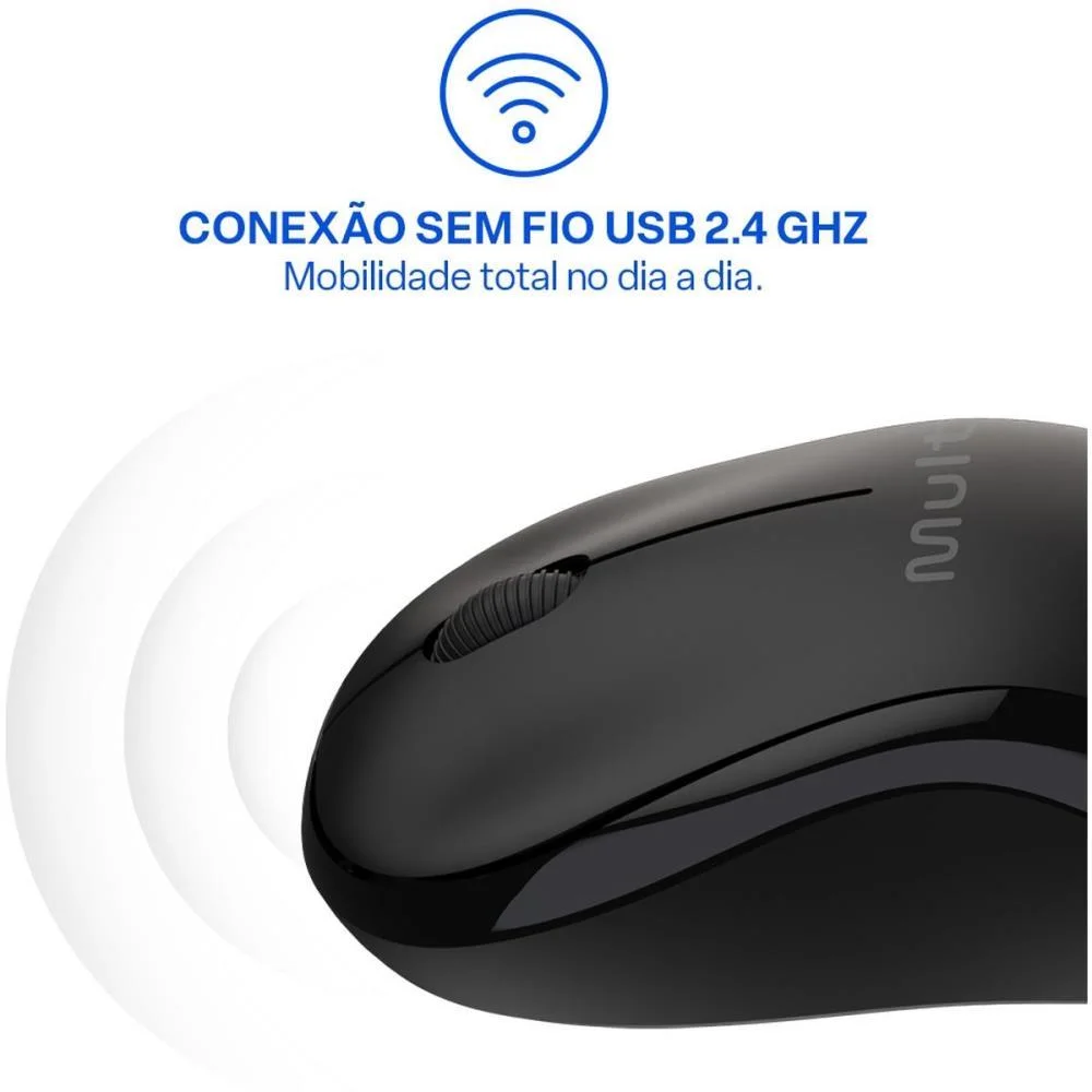 Mouse Optico Sem Fio 1200Dpi 2.4Ghz Preto Multi (Unidade) - imagem 6