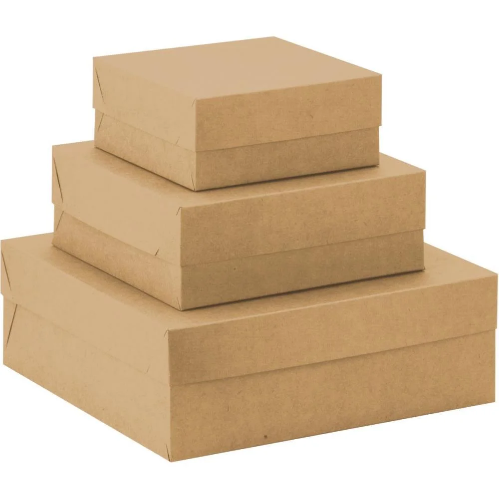 Caixa Para Presente Com Tampa Kraft Pq 16X16X7 Quadrada Cristina (Pct.c/10) - imagem 3