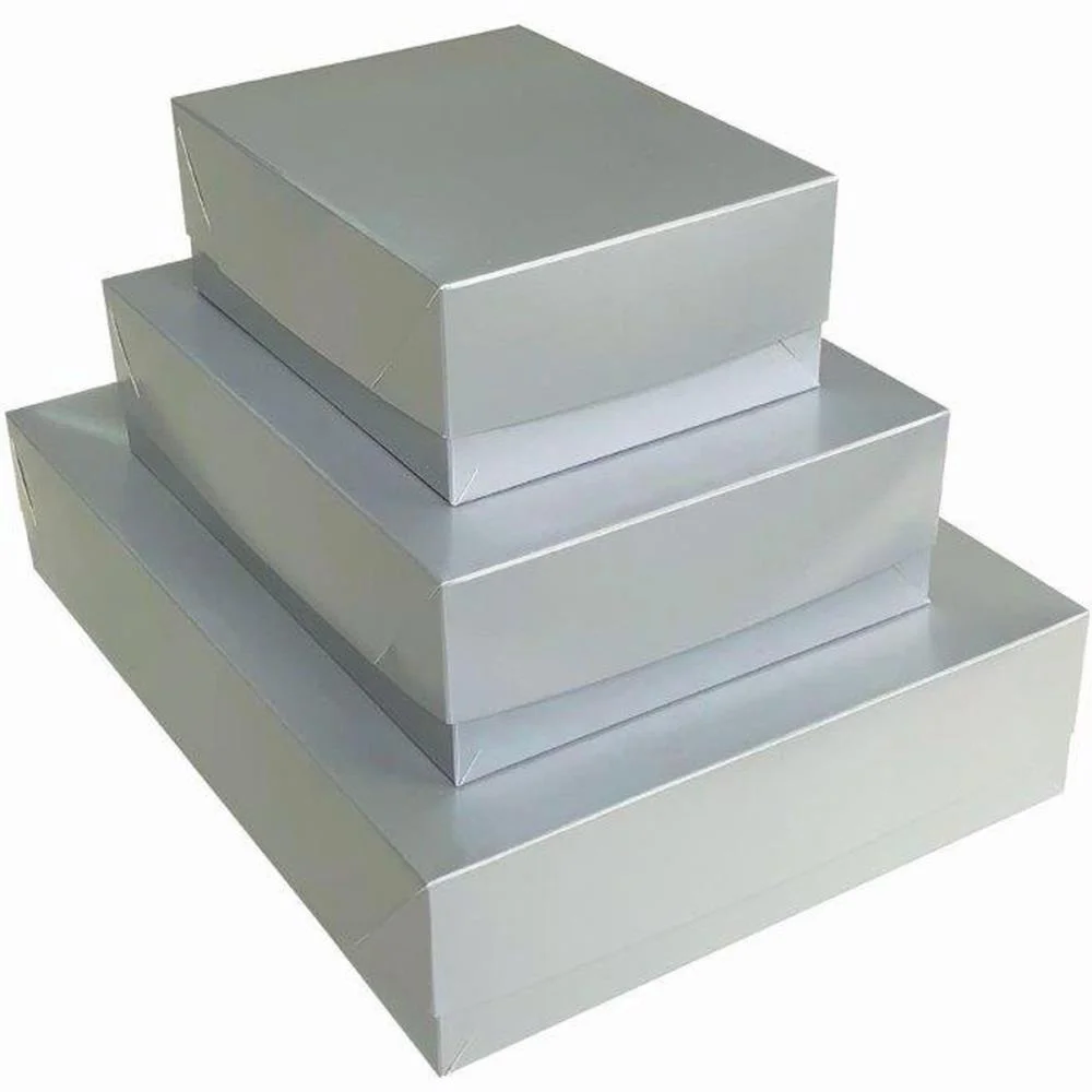Caixa Para Presente Com Tampa Md 26X19X7,5 Prata Cristina (Pct.c/05) - imagem 3