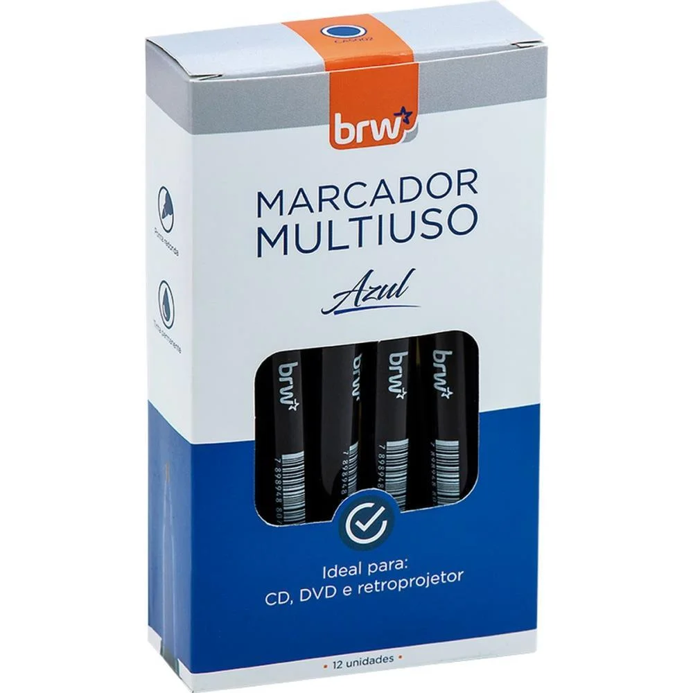 Caneta Para Cd 2.0Mm Azul Brw (Cx.c/12) - imagem 2