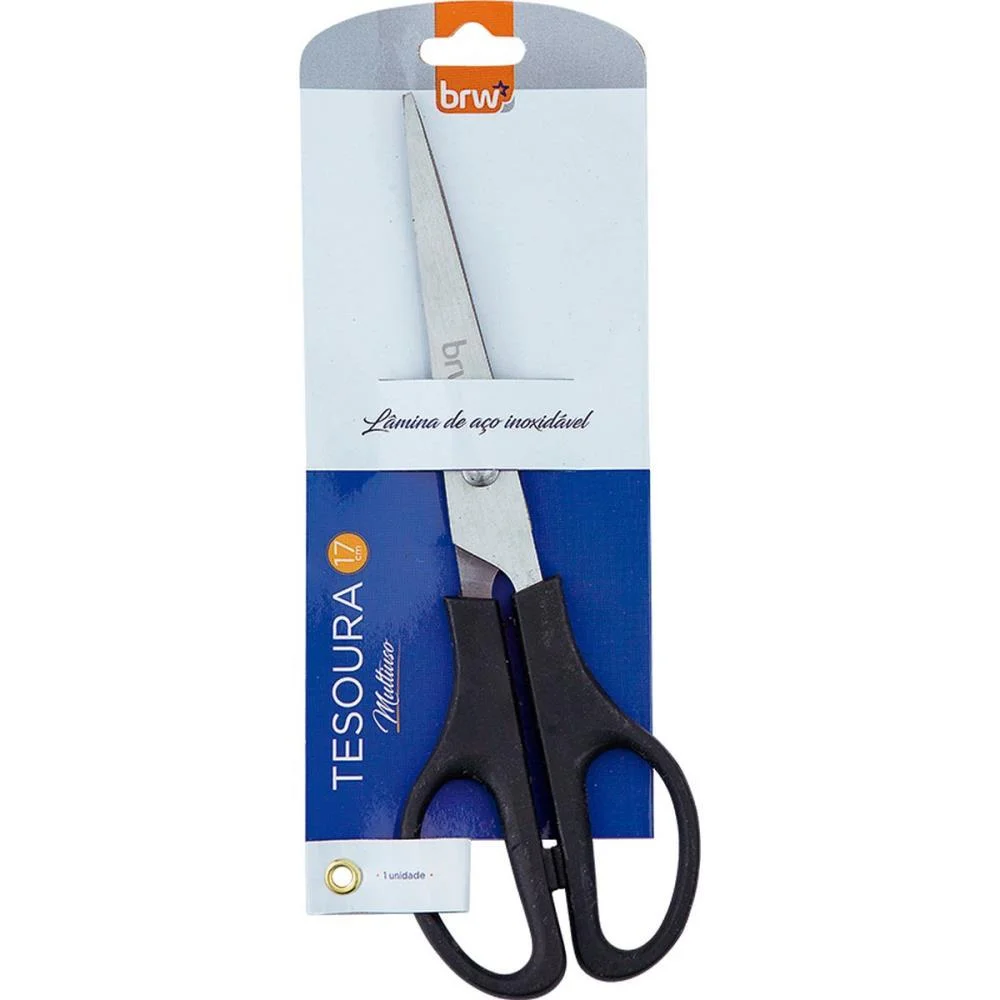 Tesoura Multiuso Cabo Preto 17Cm Brw (Blister) - imagem 2