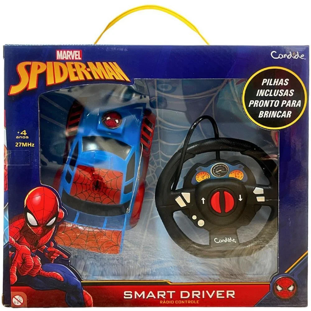 Carrinho Controle Remoto Spider-Man Smart Driver 3F/Pil Candide - imagem 2