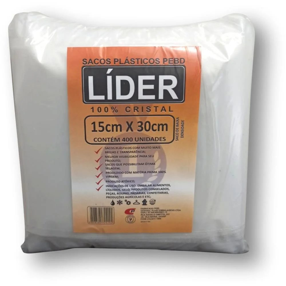 Saco Plastico 15X30X0,06 Saco Pebd 600Mm Central Plast (Pct.c/400) - imagem 3