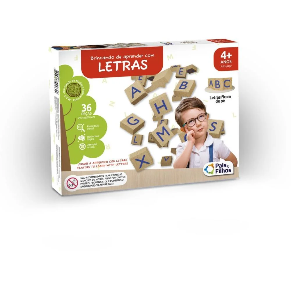 Jogo Educativo Brinc.de Aprender Letras Madei Pais E Filhos (Unidade) - imagem 2