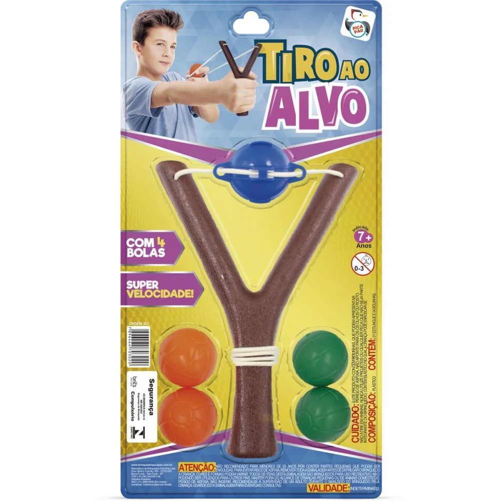 Lancador Tiro Ao Alvo C/4 Bolas Pica Pau - imagem 4