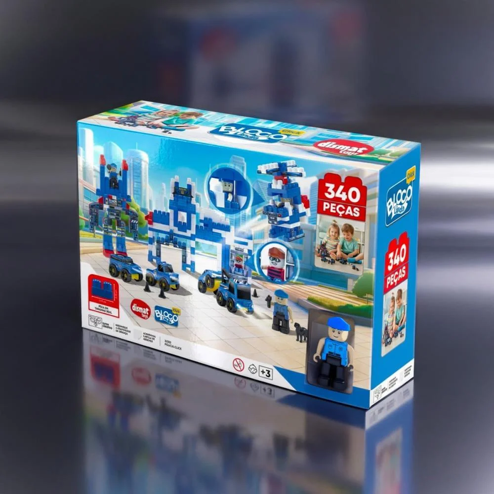 Brinquedo Para Montar Policia Click 340Pcs Dismat (Unidade) - imagem 5