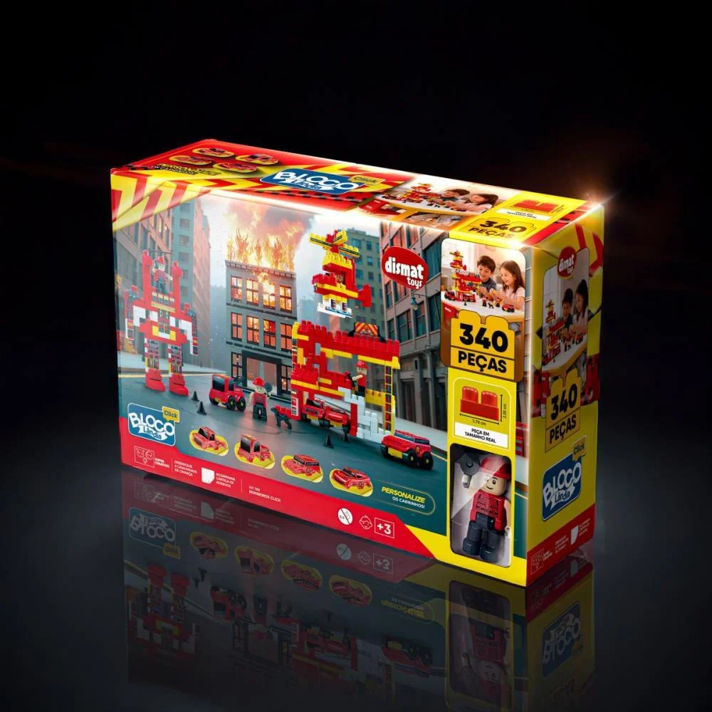 Brinquedo Para Montar Bombeiro Click 340Pcs Dismat (Unidade) - imagem 5