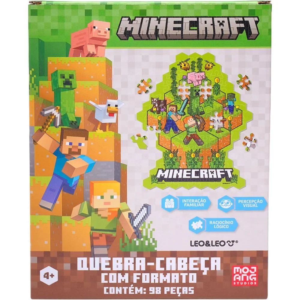 Quebra-Cabeca Cartonado Minecraft Formato 98 Pecas Leonora (Unidade) - imagem 2