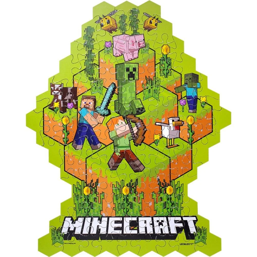 Quebra-Cabeca Cartonado Minecraft Formato 98 Pecas Leonora (Unidade) - imagem 3