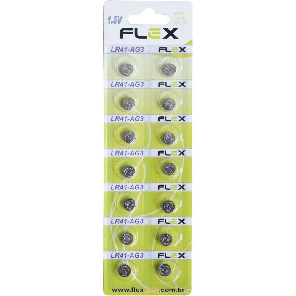 Pilha Bateria Botao Lr41 1.5V. Ag3 Flex (Ct.c/14) - imagem 3