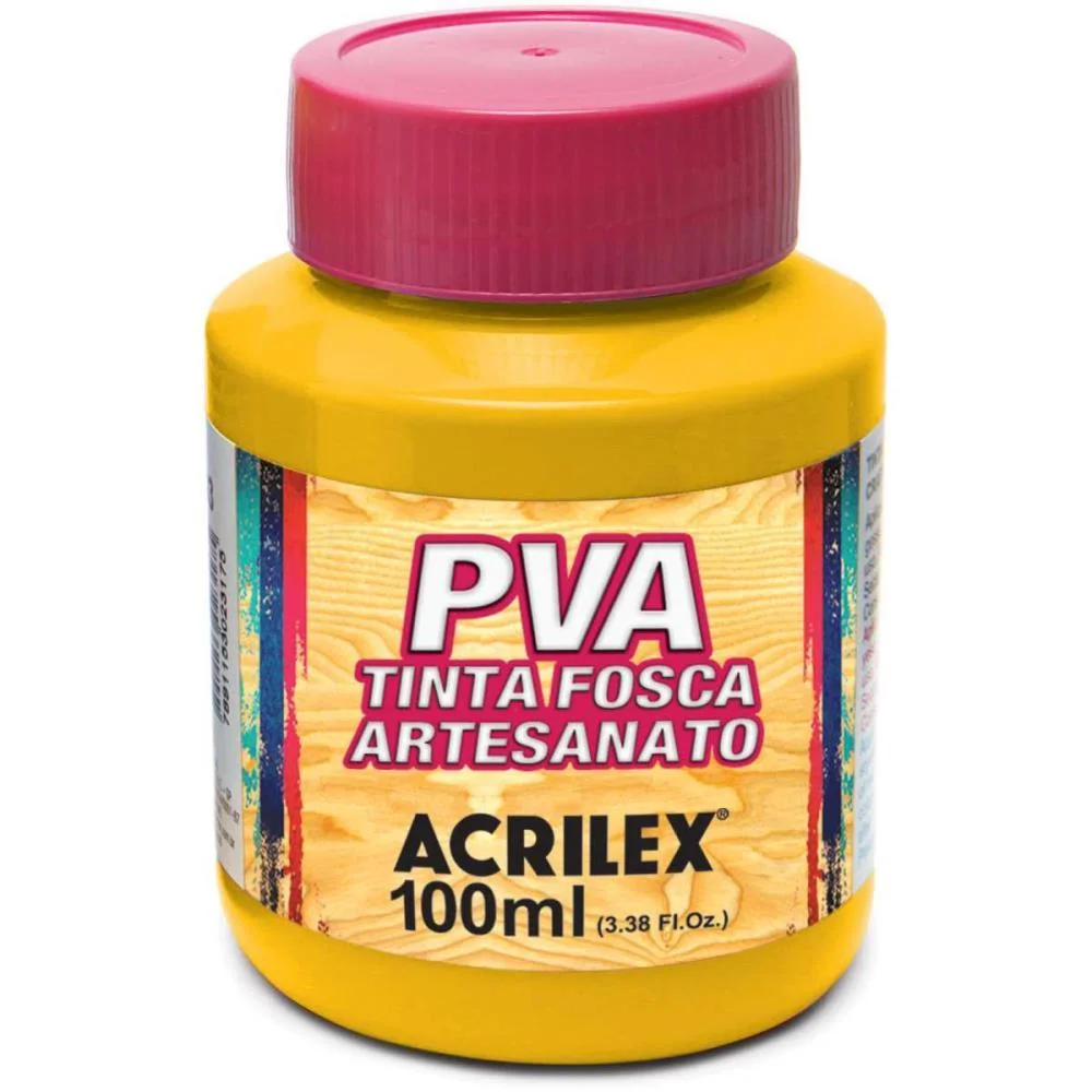 Tinta Pva 100Ml. Amarelo Cadmio Acrilex (Pct.c/06) - imagem 3