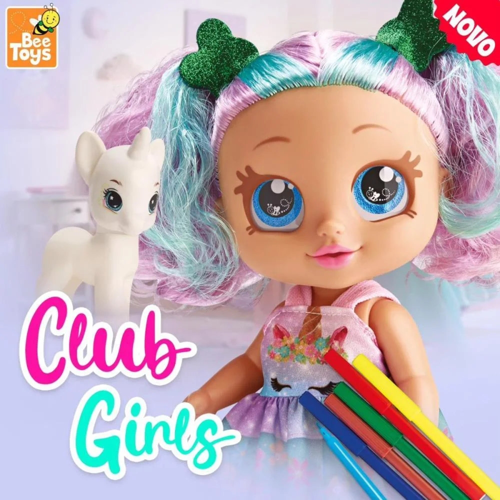 Boneca Club Girls Pintura 29Cm C/Cane Bee Toys - imagem 6