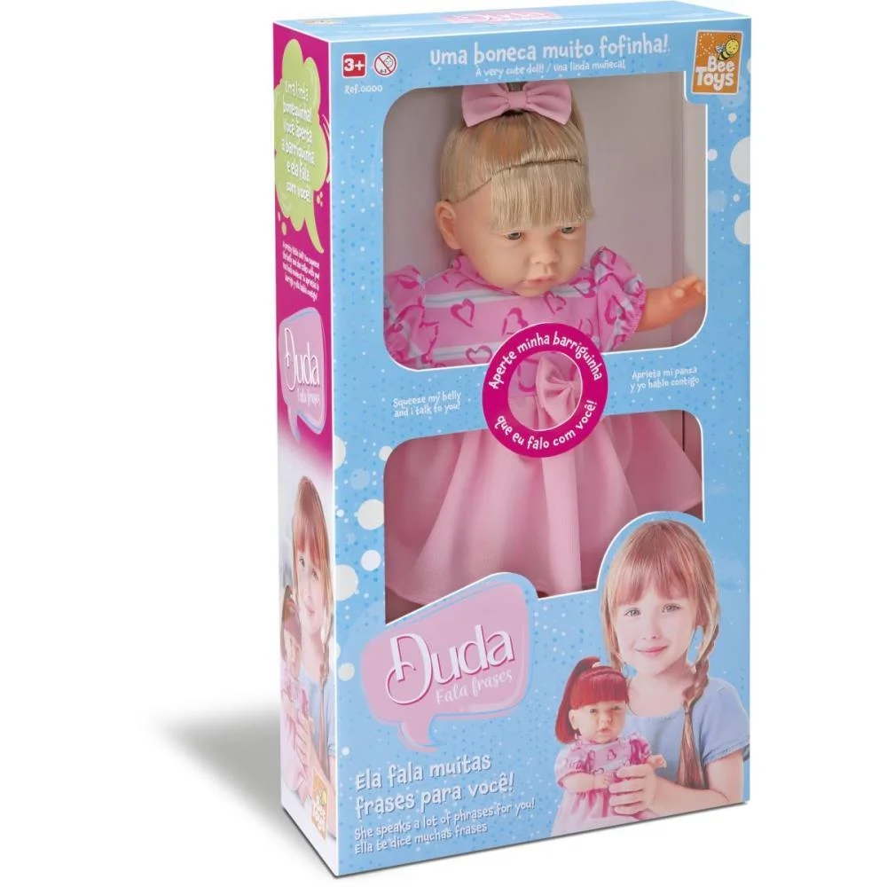 Boneca Com Mecanismo Duda Fala Frases 38Cm (S) Bee Toys - imagem 4