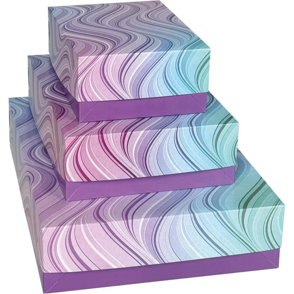 Caixa Para Presente Com Tampa Abstrato Gd 25,5X35X7,5 (S) Cristina (Pct.c/16) - imagem 2