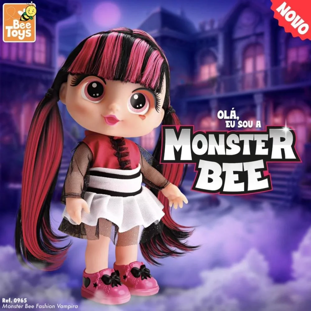 Boneca Monster Bee Vampira 31Cm Bee Toys - imagem 6