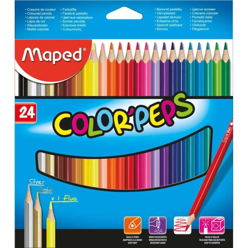 Lapis De Cor Triangular Color Peps Classico 24Cores Maped (Pct.c/04) - imagem 2