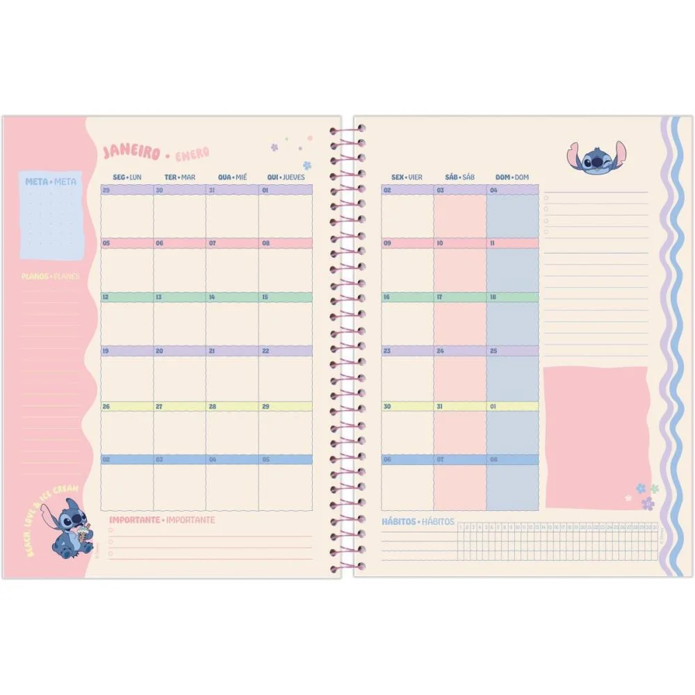 Agenda/Planner 2026 Stitch 80F.177X240Mm Foroni (Pct.c/03) - imagem 6