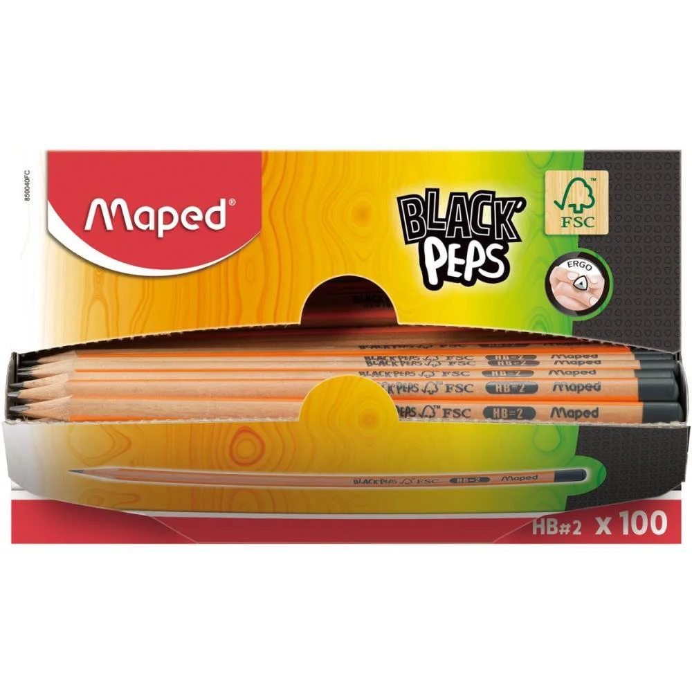 Lapis Preto Triangular Black Peps Hb Maped (Cx.c/100) - imagem 3