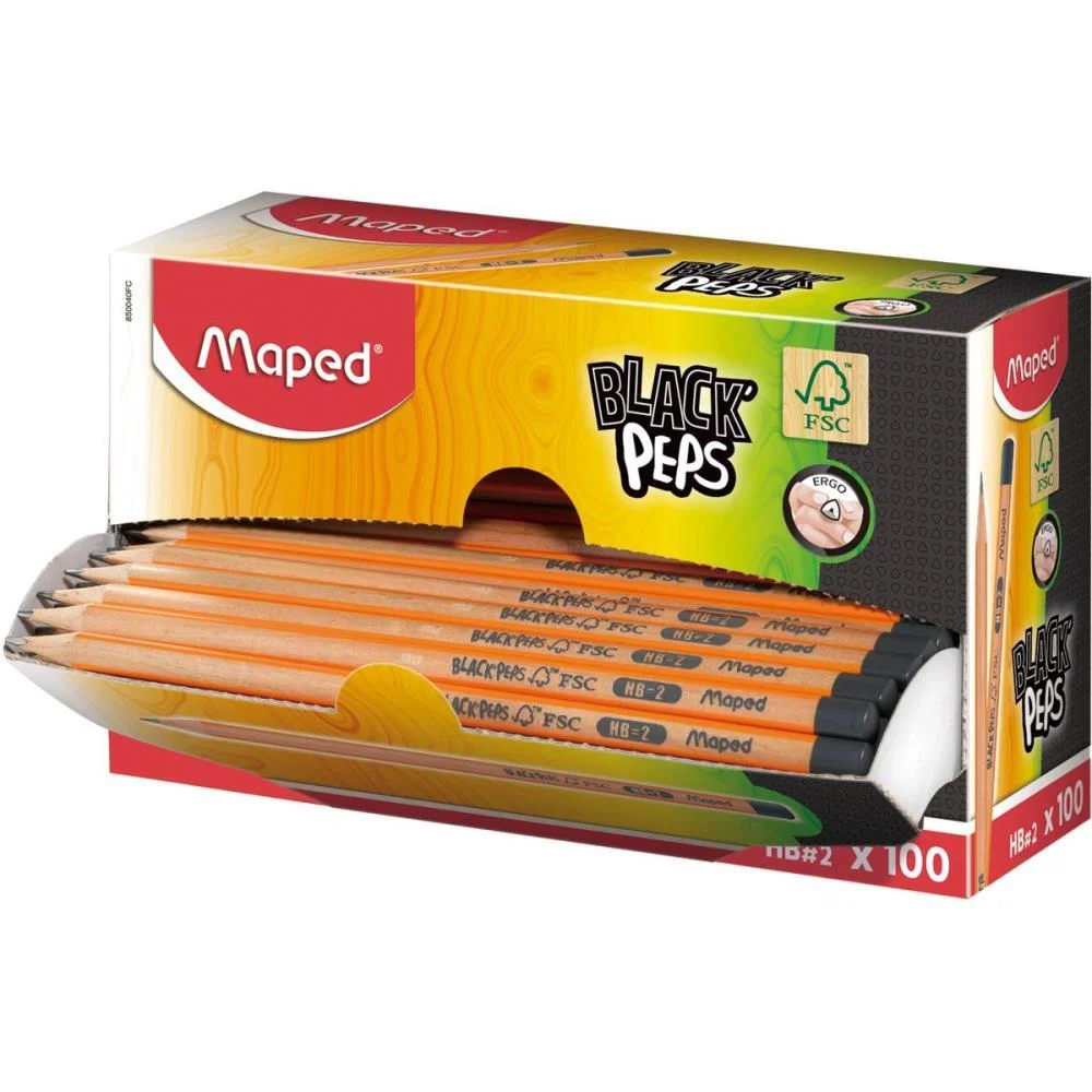 Lapis Preto Triangular Black Peps Hb Maped (Cx.c/100) - imagem 5