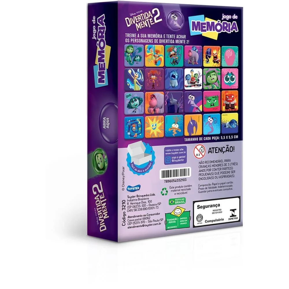 Jogo Da Memoria Divertidamente 2 Toyster - imagem 7