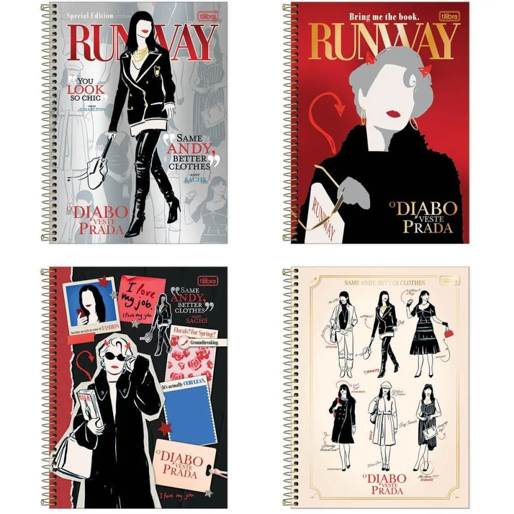 Caderno 01X1 Capa Dura O Diabo Veste Prada 80Fls. Tilibra (Pct.c/04)