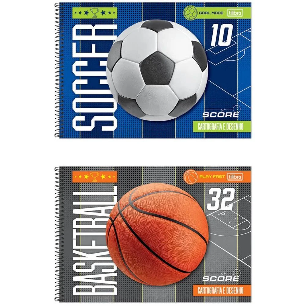Caderno Desenho Univ Capa Dura Score 80Fls. Espiral Tilibra (Pct.c/04)